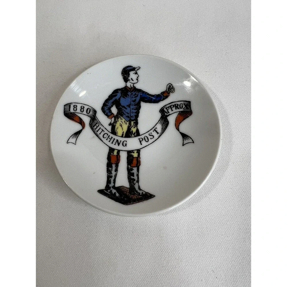 Vintage‎ Lipper Mann Trinket Dish 4 Inch Hitching Post Western Decor Collectible